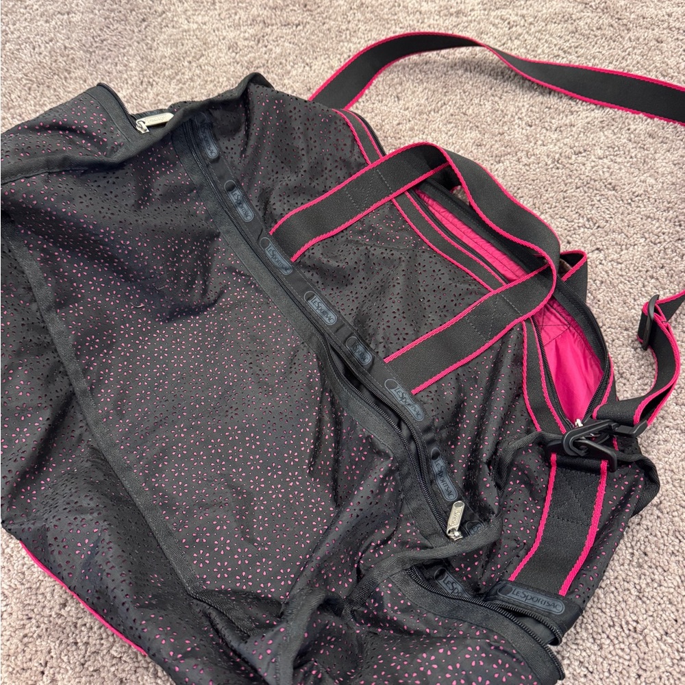 Lesportsac Black and Pink Travel Bag